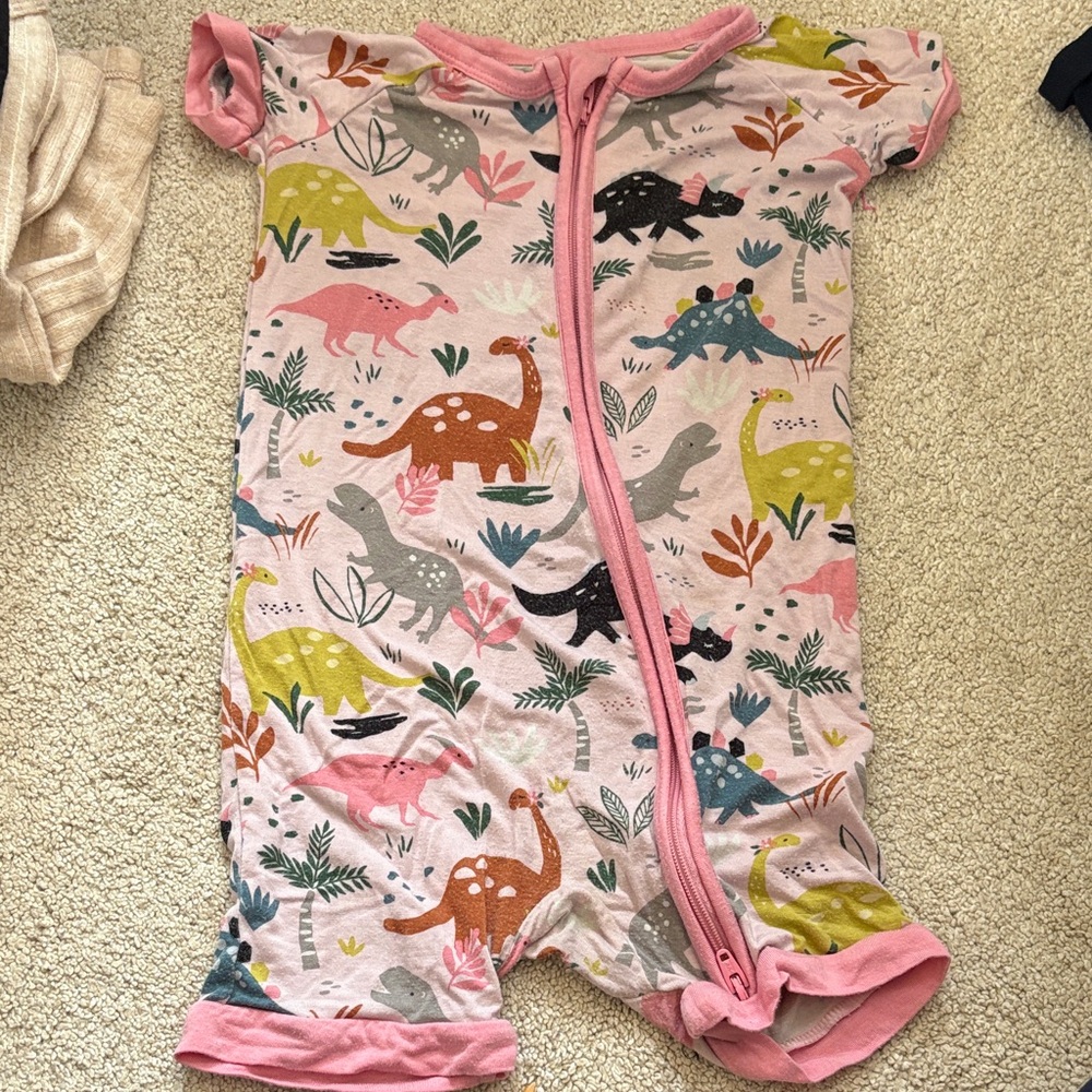 Little Sleepies 12-18months Dinosaur Print Baby Shorts Romper